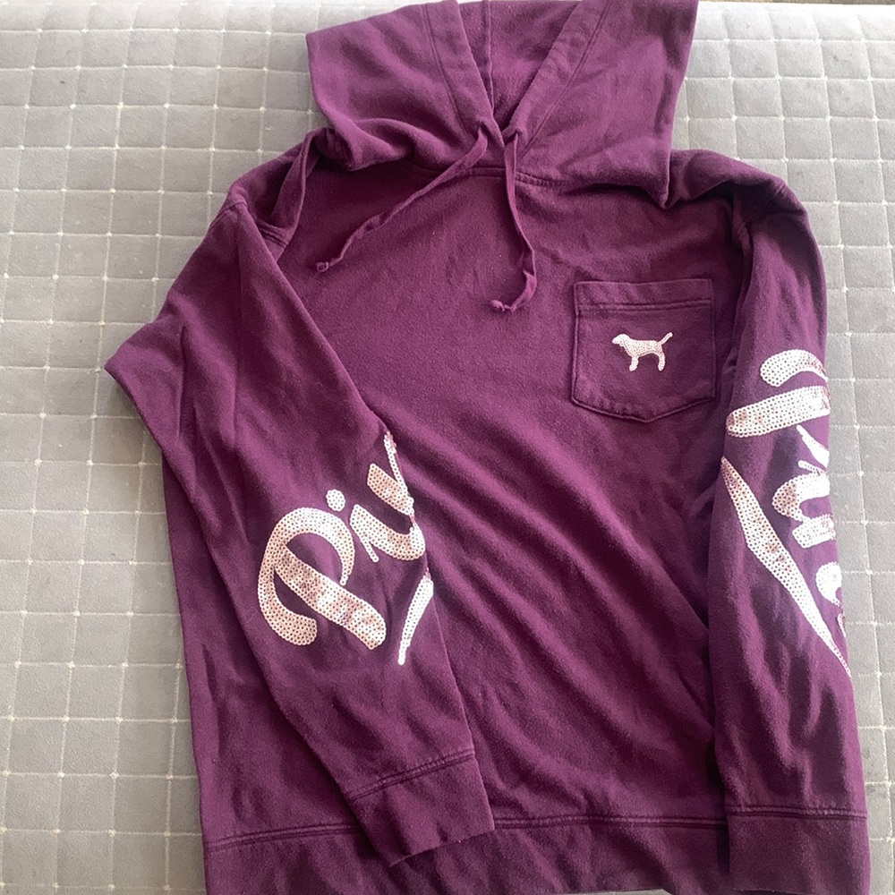 Pink Victorias Secret Hooded Tunic Sweatshirt
